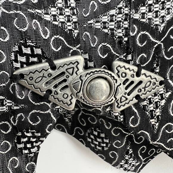 Vintage LongHorn by Niver Western Wear Crop Jacket Top Silver Gray Pewter Clasps - Picture 4 of 11